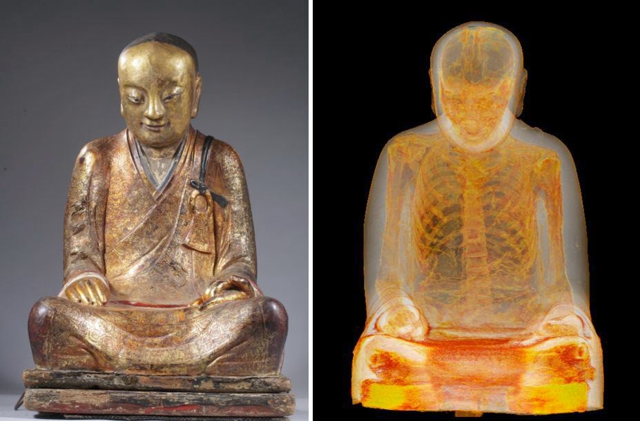 Mummified remains of monk found inside 1,000-year-old Buddha statue